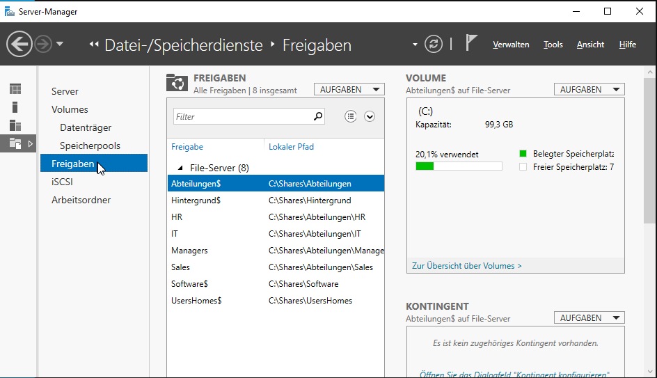 File Server Freigaben